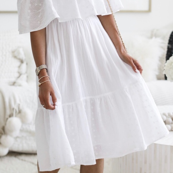 Off Shoulder White Summer Dress - Picture 2 of 13